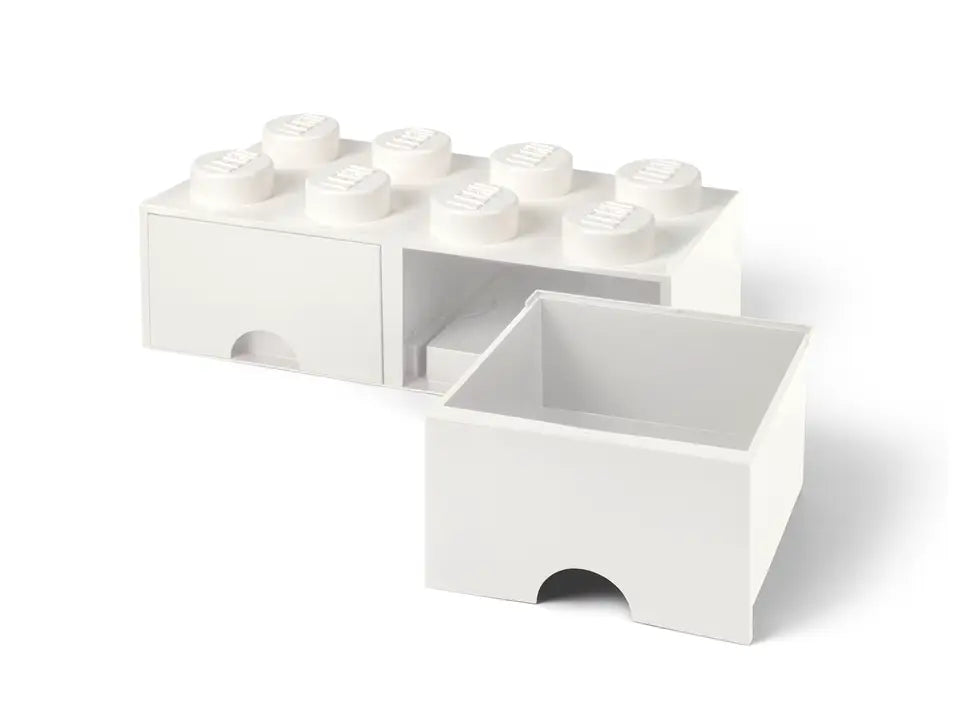 8-Stud Brick Drawer White