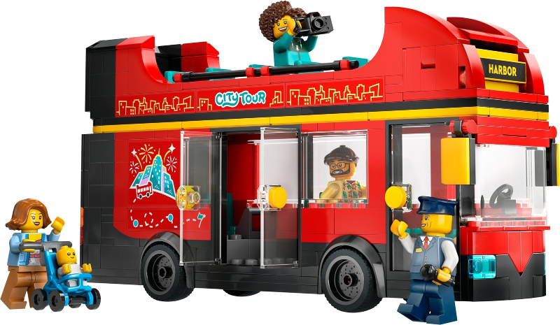 Red Double-Decker Sightseeing Bus