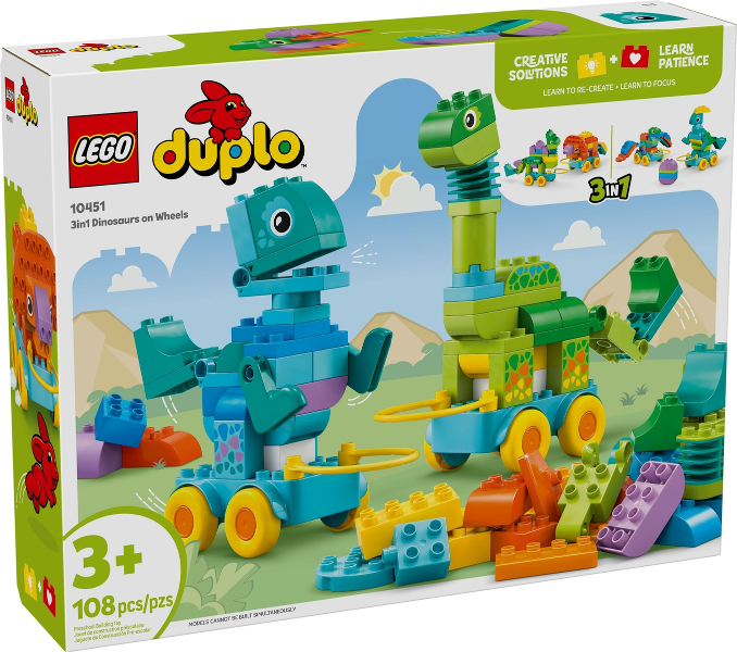 DUPLO 3 in 1 Dinosaur On Wheels