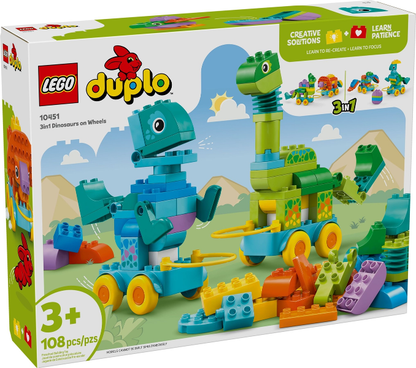 DUPLO 3 in 1 Dinosaur On Wheels