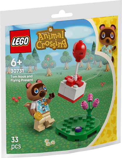 Tom Nook and Flying Present Paper Bag