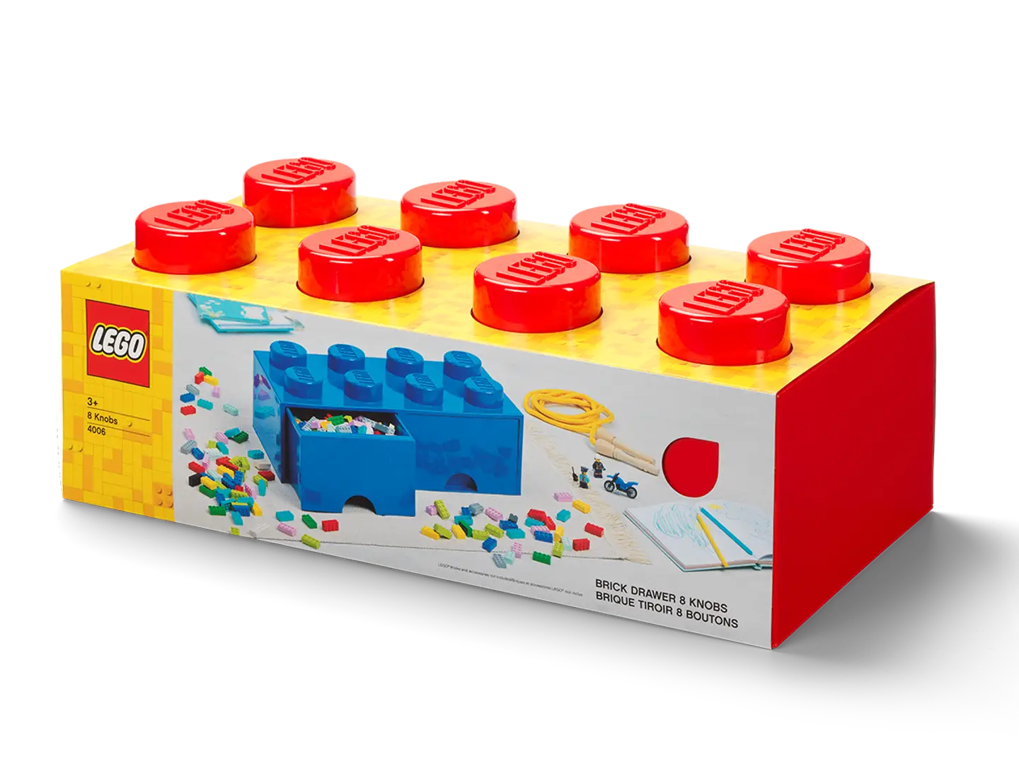 8-Stud Brick Drawer Red