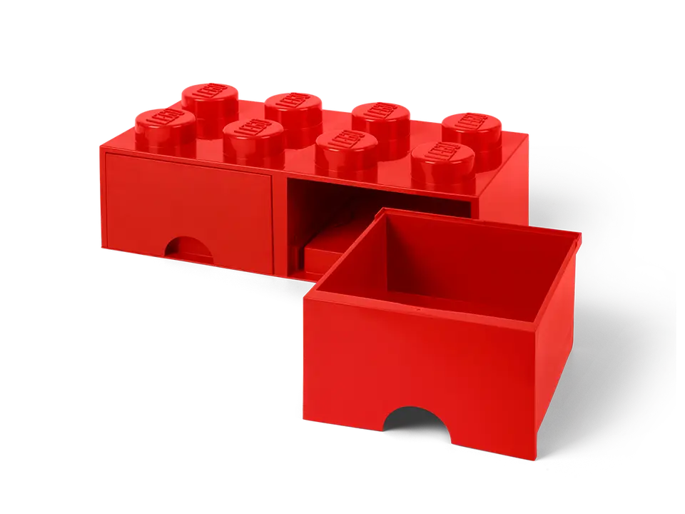 8-Stud Brick Drawer Red