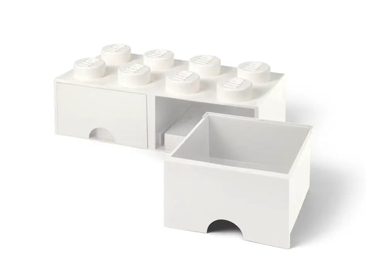 8-Stud Brick Drawer White