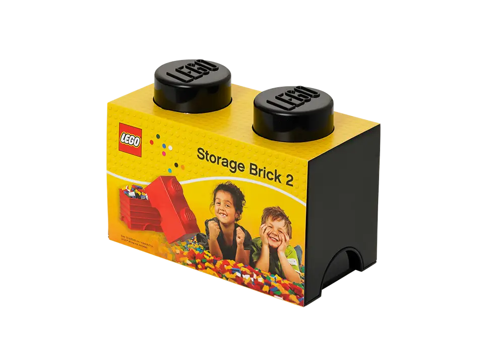 2-Stud Brick Black