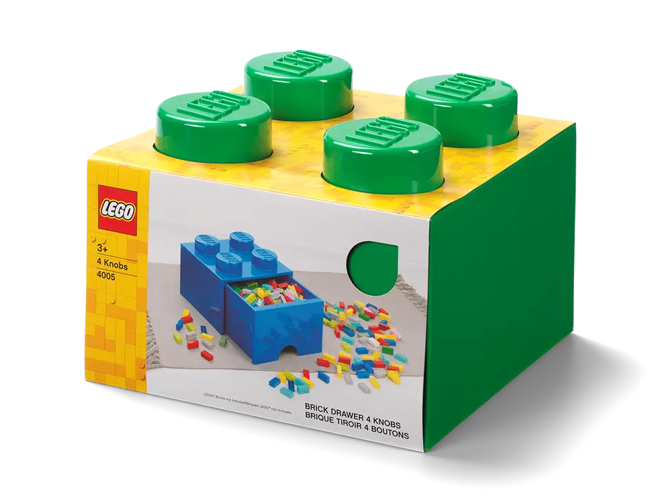 4-Stud Brick Drawer Dark Green
