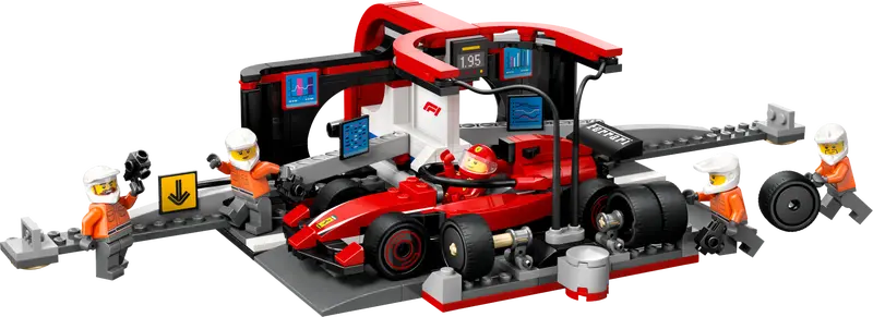 60443 F1® Pit Stop & Pit Crew with Ferrari Car