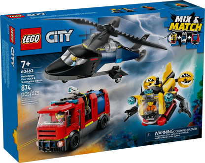 Helicopter Fire Truck & Submarine Remix