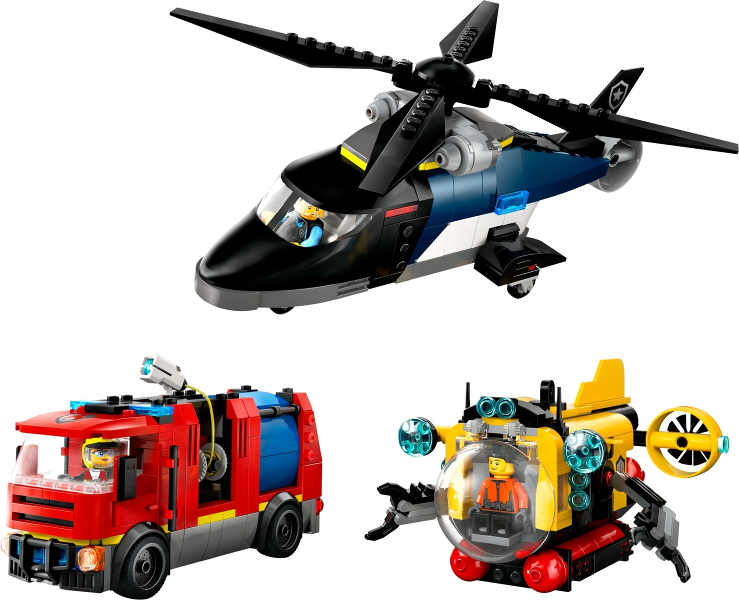 Helicopter Fire Truck & Submarine Remix