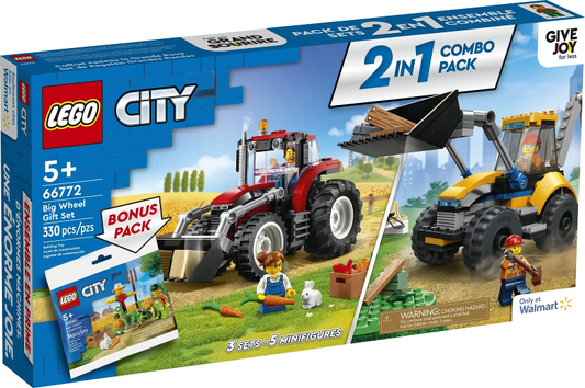 City Bundle Pack- 2 in 1 Combo pack with bonus (Sets 30590 60287 60385) Big Wheel Gift Set