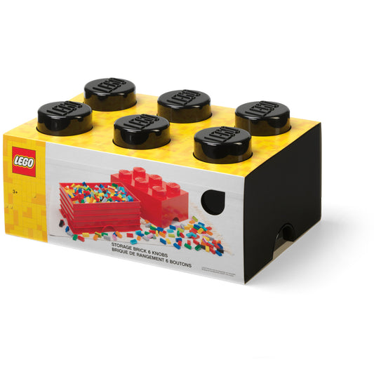 6-Stud Brick Black