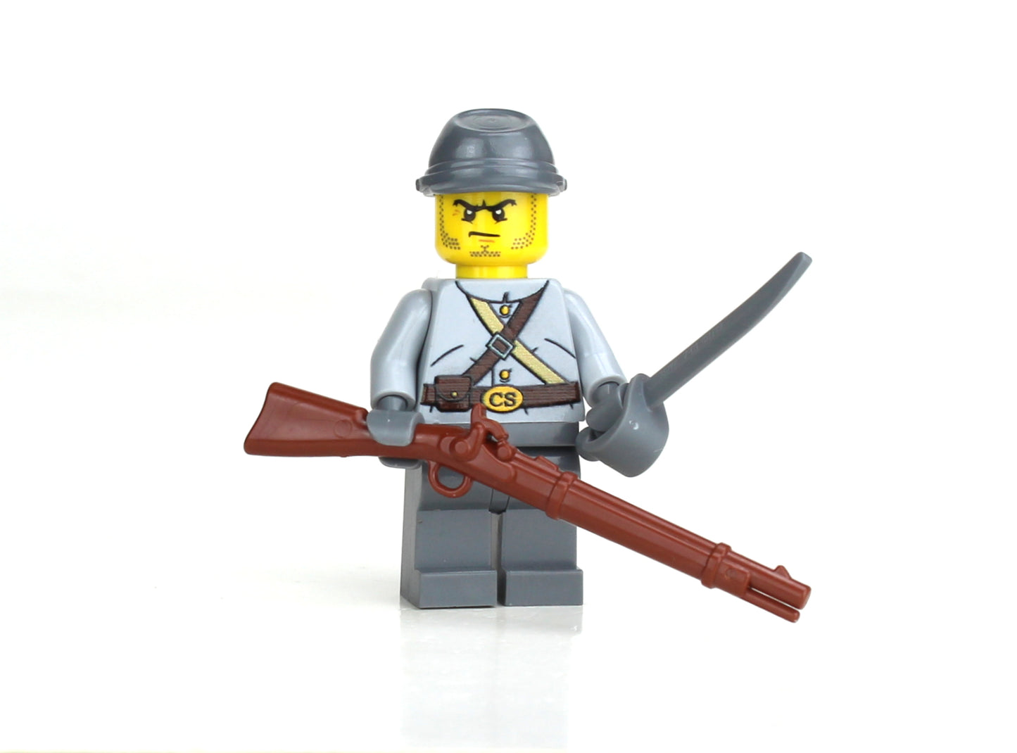 Battle Brick Minifigure STYLE 12 Confederate Army Civil War Soldier (29)