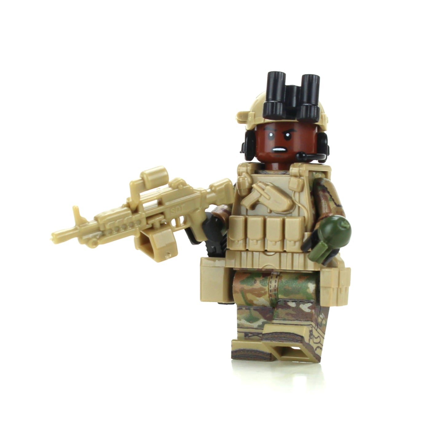 Battle Brick Minifigure STYLE 24 Army SAW Gunner African-American OCP Fig (83)