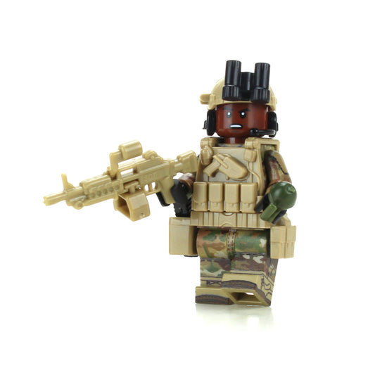 Battle Brick Minifigure STYLE 24 Army SAW Gunner African-American OCP Fig (83)