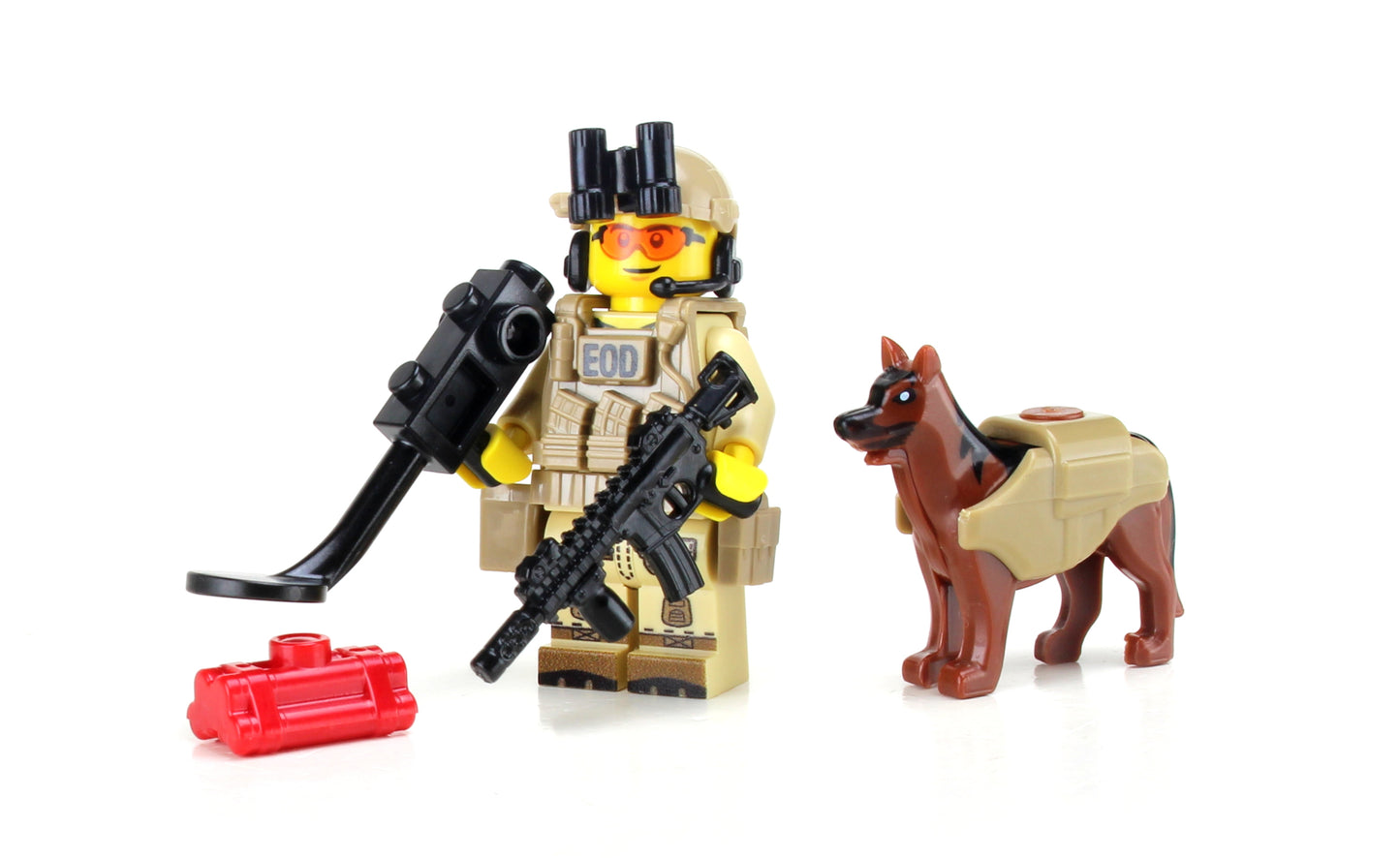 Battle Brick Minifigure STYLE 27 EOD Explosives Ordnance Disposal Specialist with K9 Fig (14)
