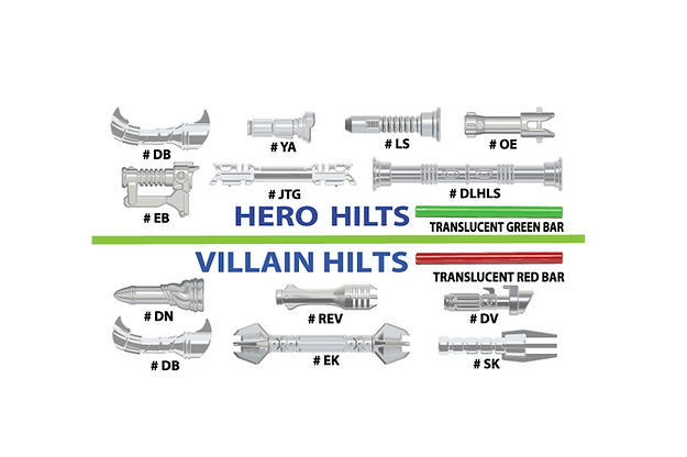 Hero Vs. Villain METAL GREY Hilt pack