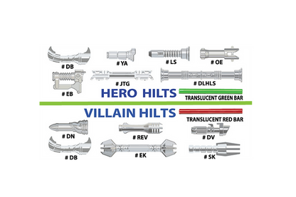 Hero Vs. Villain METAL GREY Hilt pack